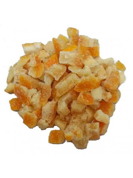 écorces d'orange séchées semi-confites