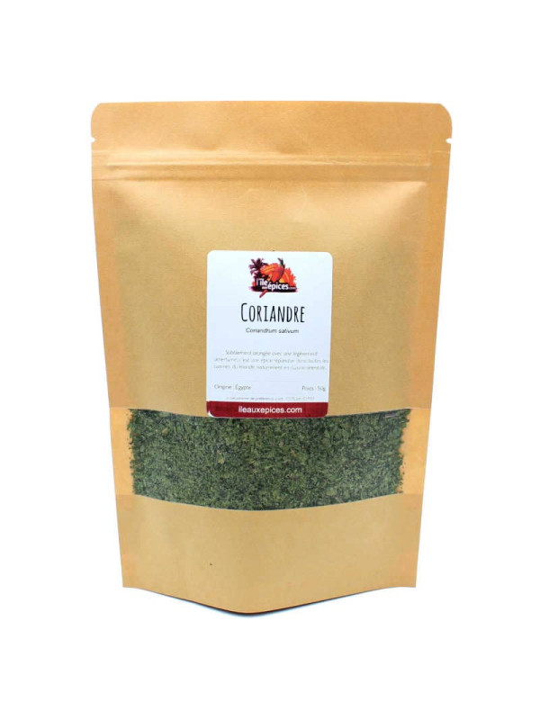 Sachet de feuilles de coriandre seches