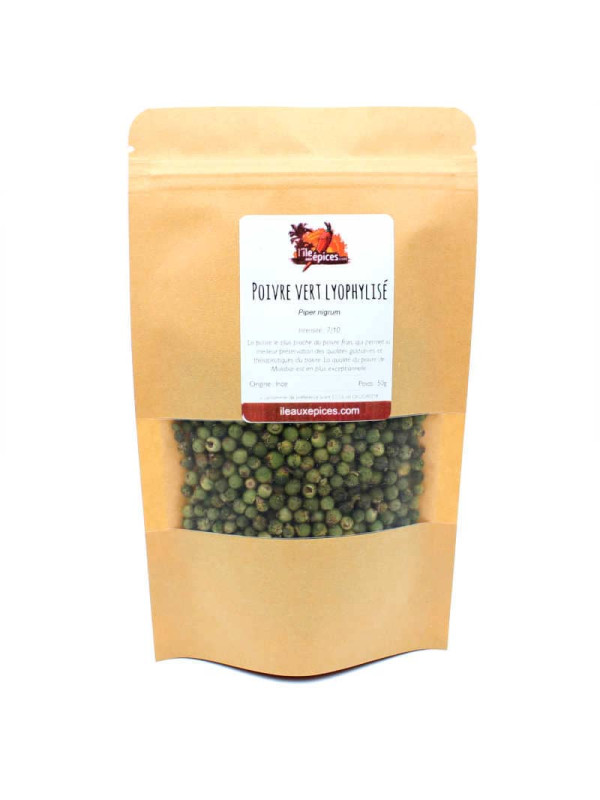 Sachet de Poivre vert lyophilisé bio