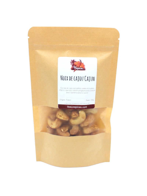 Sachet de Noix de cajou grillées salées aux épices Cajun
