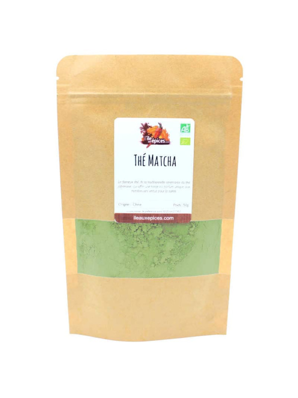 Sachet de poudre de thé matcha