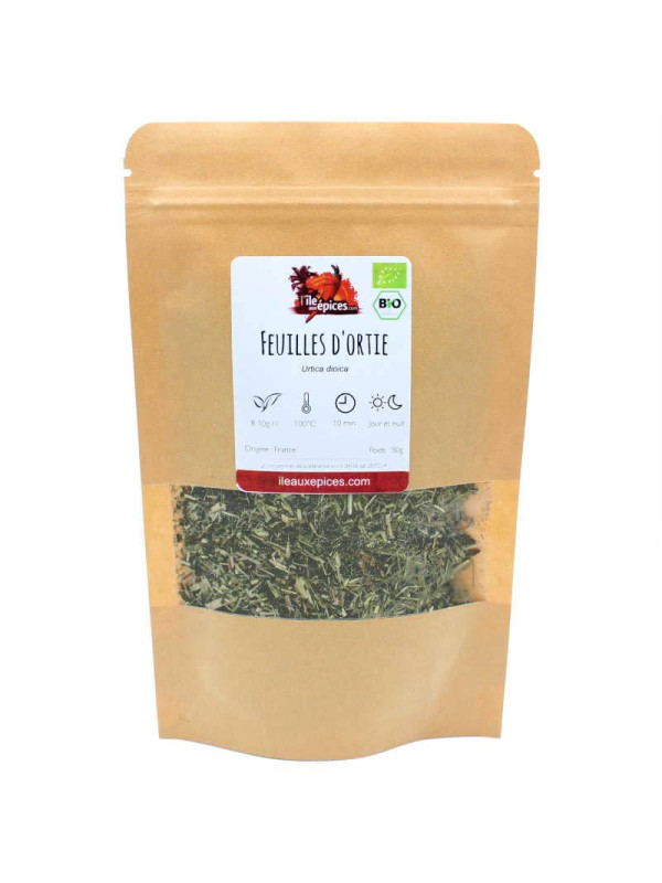 Sachet de feuilles d'ortie séchées