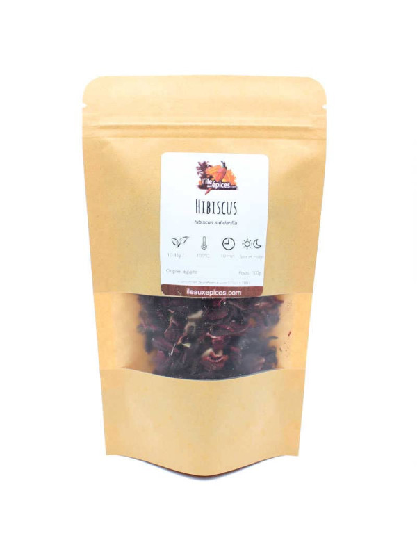 Sachet de fleurs d'hibiscus séchées pour tisane
