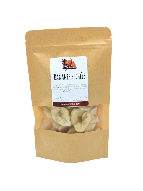 Sachet de rondelles de bananes séchées
