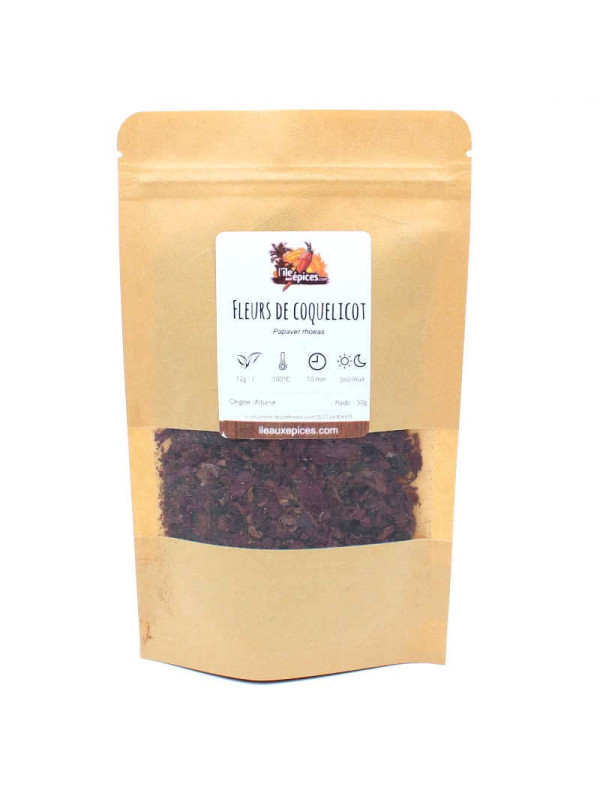 Sachet de fleurs de coquelicot séchées pour infusions