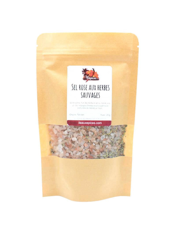 Sachet de Sel rose de l'himalaya aux herbes