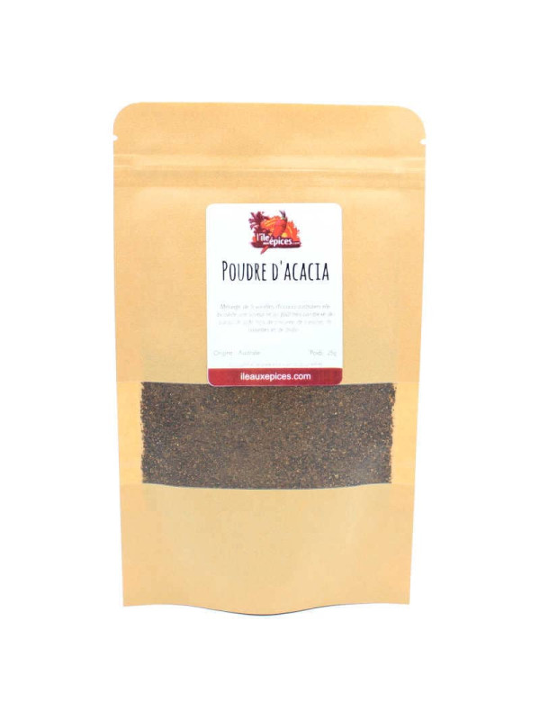 Sachet de graines d'acacia en poudre
