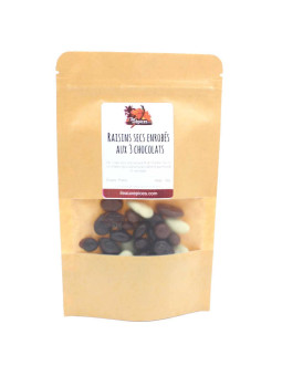 Sachet de Raisins secs enrobés au chocolat