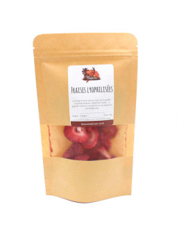 sachet de fraises lyophilisées
