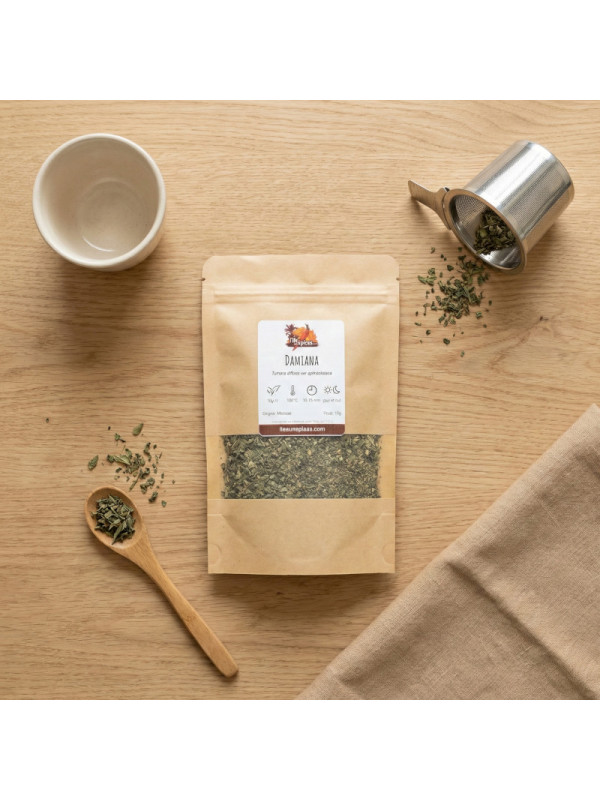 sachet de damiana sur la table