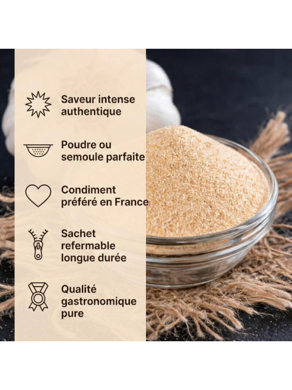 caractéristique de notre ail séché