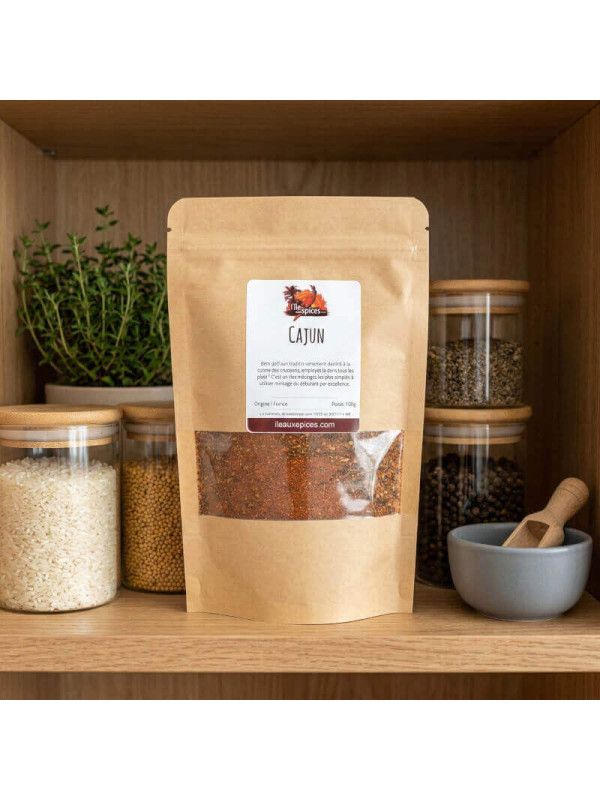 sachet d'épices cajun sur une étagère