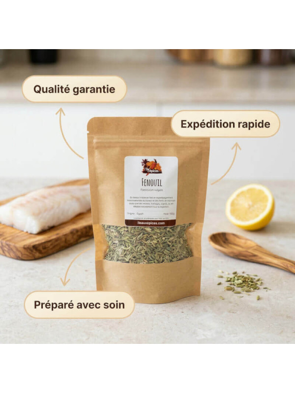 Fenouil (graines ou poudre) - Achat, usage et bienfaits - L'ile aux épices