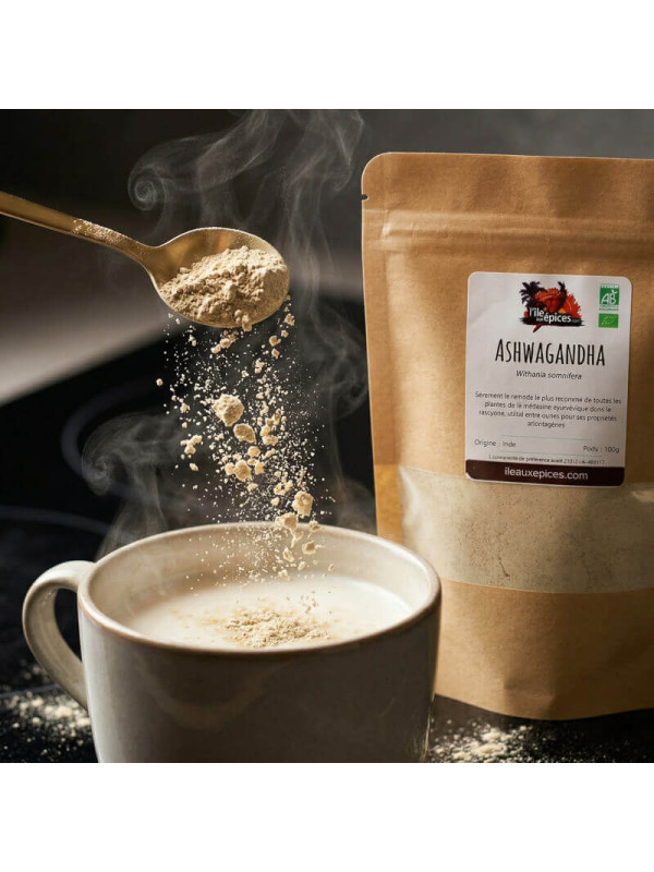 ashwagandha en poudre en action