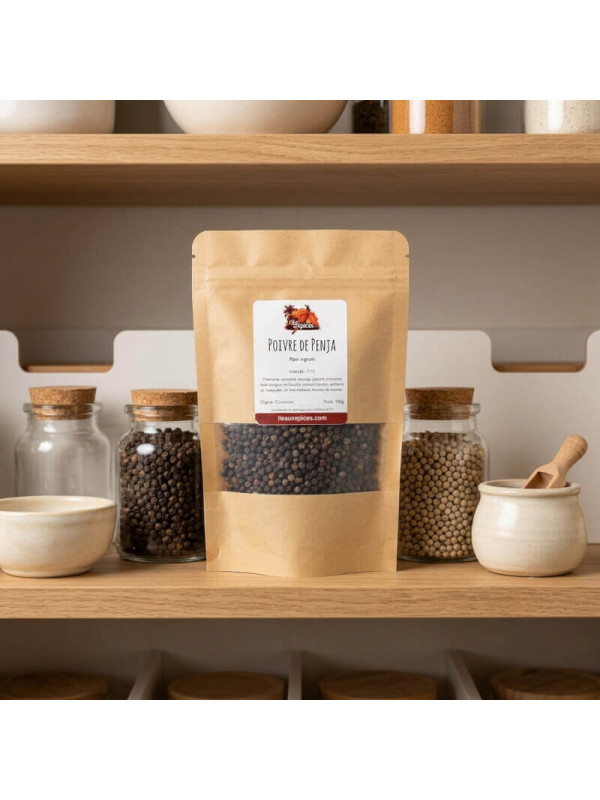 sachet de poivre de penja sur étagère
