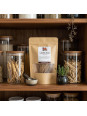 sachet de ginseng blanc sur étagère