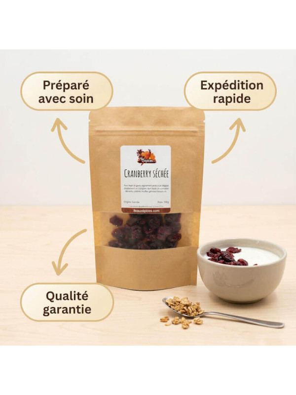 garanties cranberry séchée
