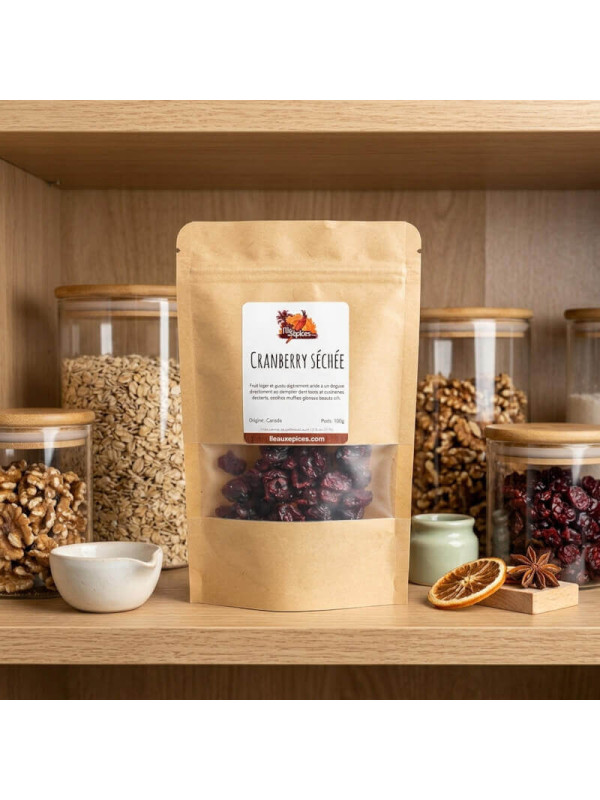sachet de cranberry sur étagère