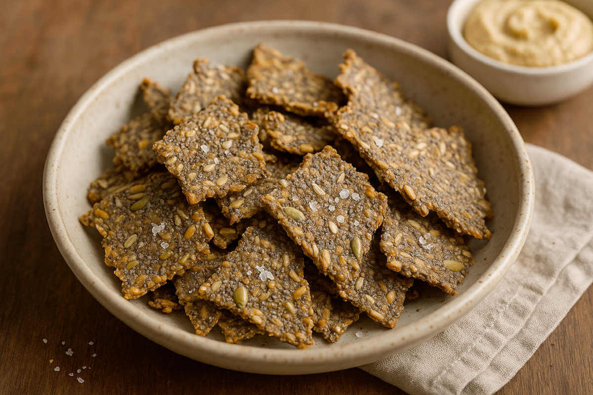Crackers graines de chia lin sesame Crackers graines de chia lin sesame