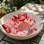yaourt glace aux fraises lyophilisees