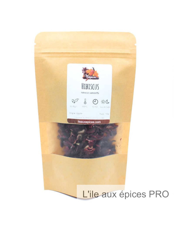 Grossiste Sachet de fleurs d'hibiscus séchées pour tisane pro