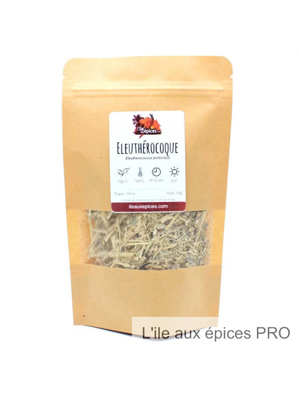 Fournisseur Sachet de racines d'Eleuthérocoque séchées pour tisane au kilo