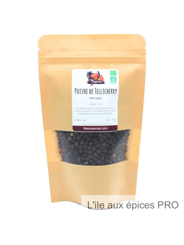 Grossiste Sachet de Poivre noir de Tellicherry bio pro