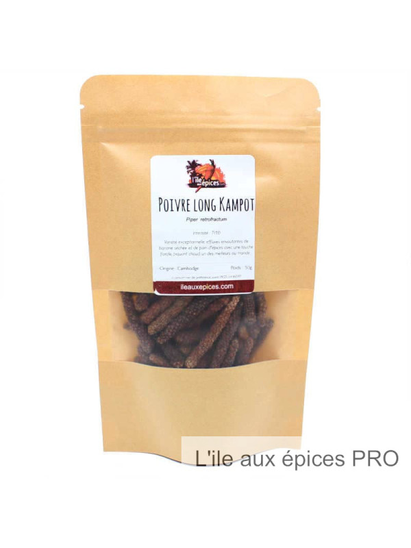 Grossiste Sachet de Poivre long rouge de Kampot pro