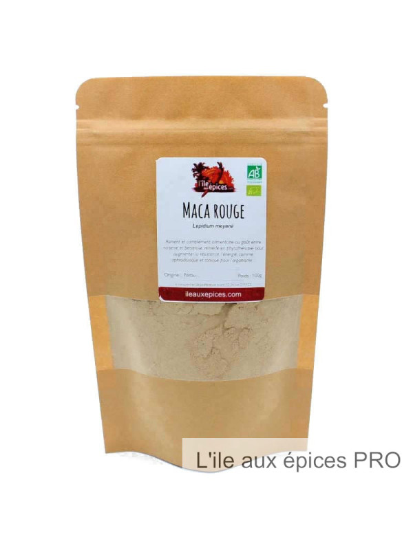 Sachet de poudre de Maca rouge bio pro