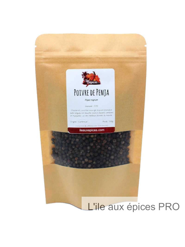 Fournisseur sachet de Poivre de Penja noir en gros