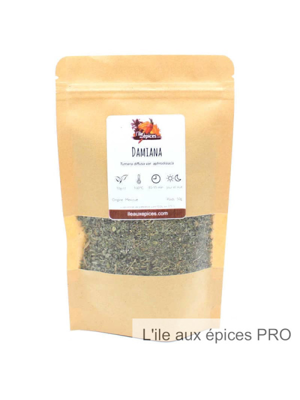 Fournisseur Sachet de feuilles de Damiana séchées à fumer au kilo