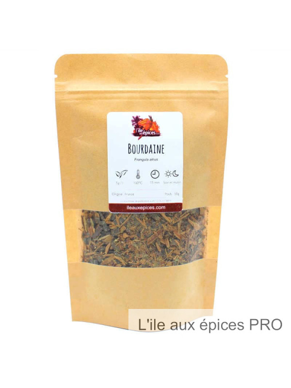 Fournisseur Sachet d'écorces de Bourdaine séchées pour tisane au kg